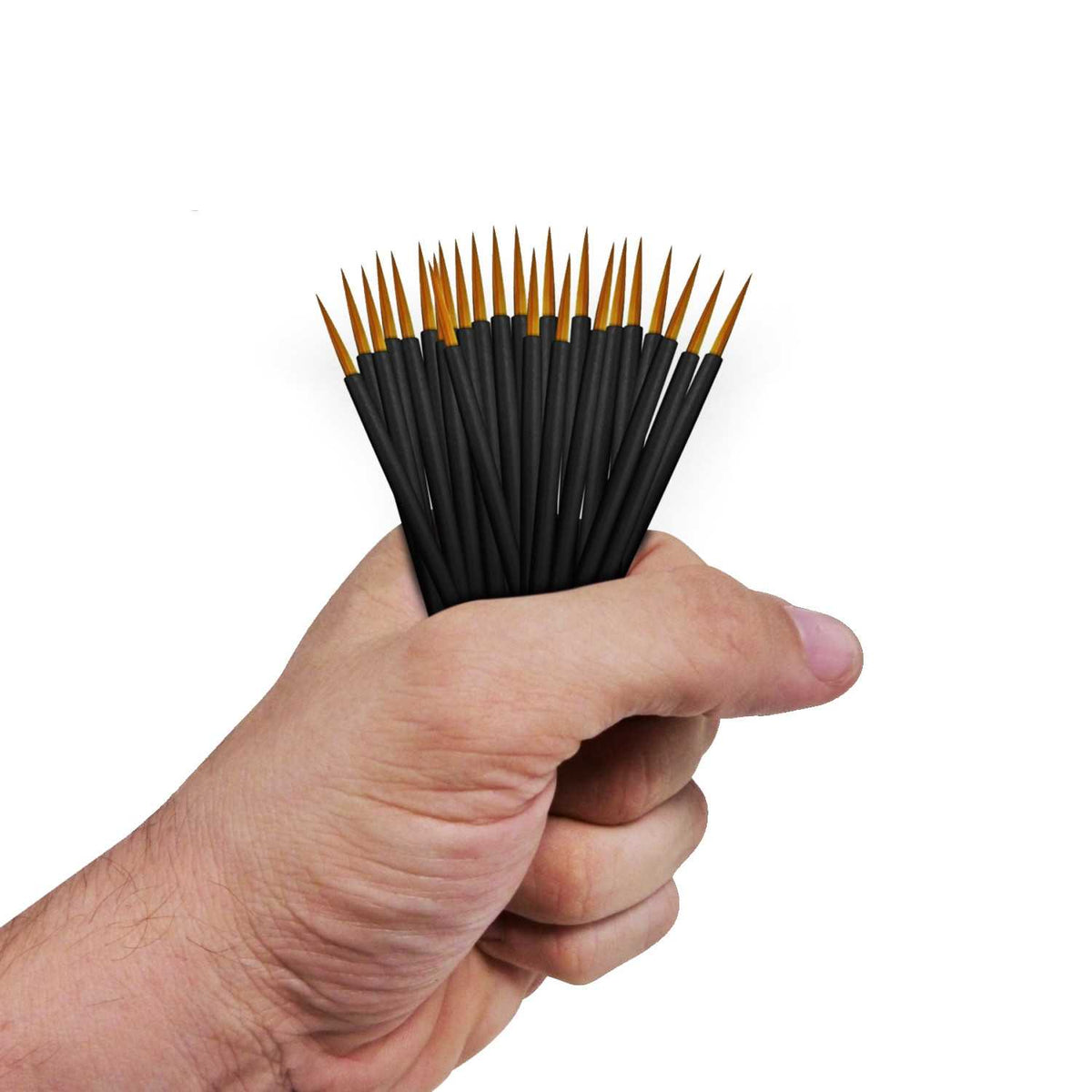 25x Disposable Synthetic Brushes – prikaz pakovanja i kompletnih četkica za hobby i diorame