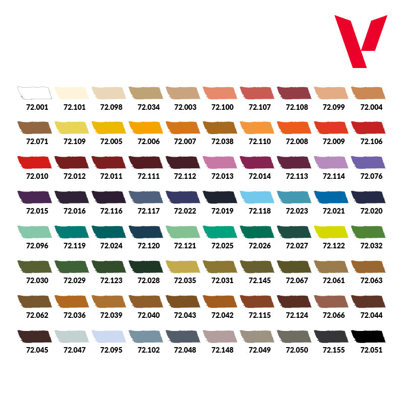 Vallejo Game Color - Foundation Case (80 Boja) - 72180 - colorchart