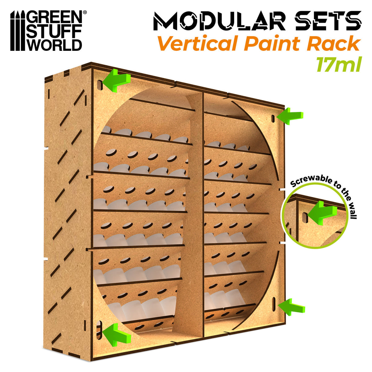 Modular Paint Rack - VERTICAL 60x17ml | Organizator za Boje 60x17ml
