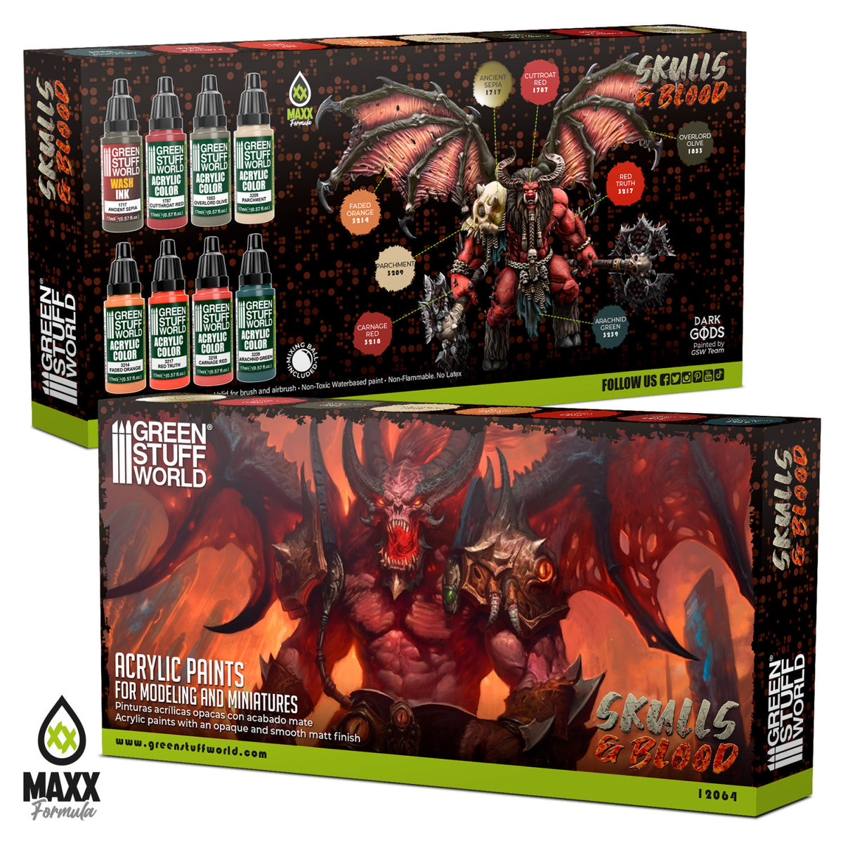 Paint Set - Skulls & Blood | Set Akrilnih Boja x8