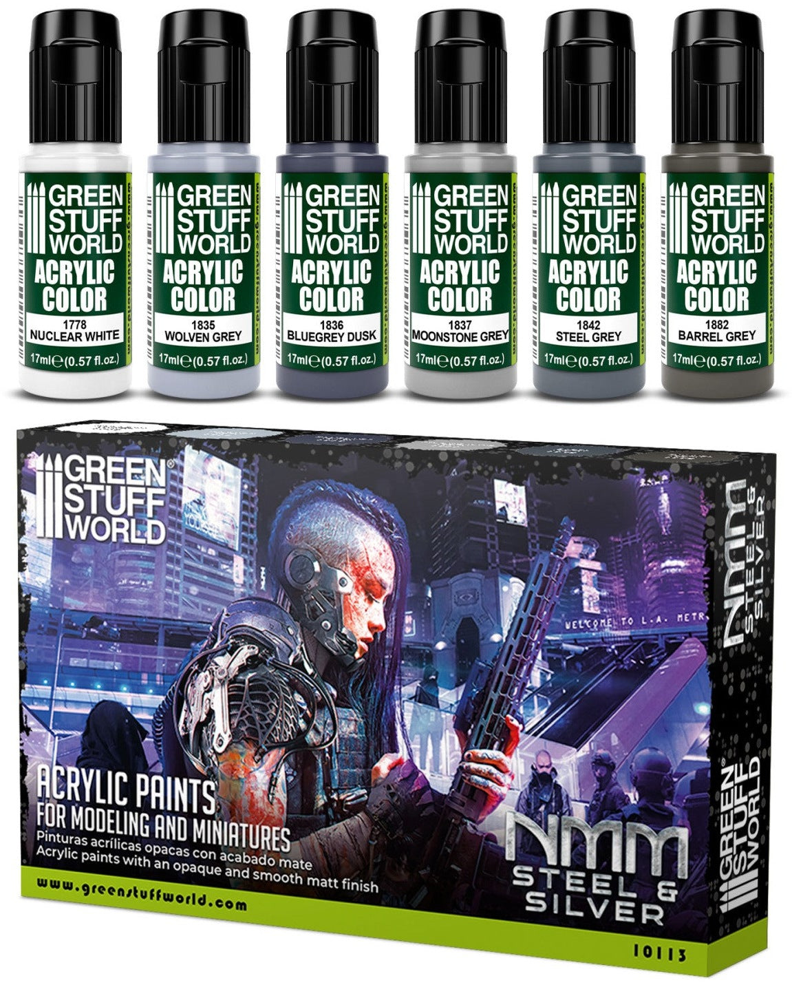Paint Set - NMM Steel and Silver | set akrilnih boja za minijature