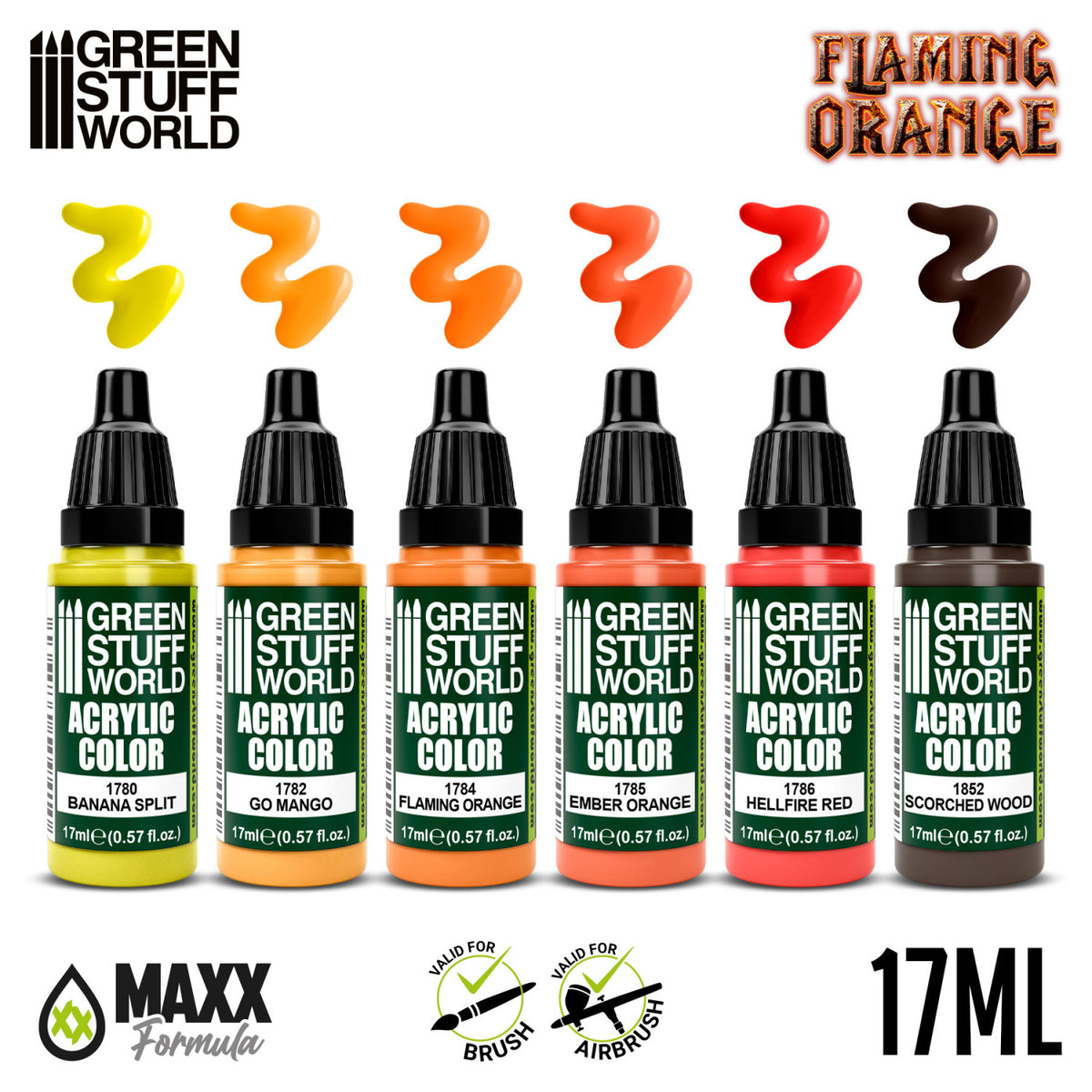 Paint Set - Flaming Orange | Set Akrilnih Boja x6