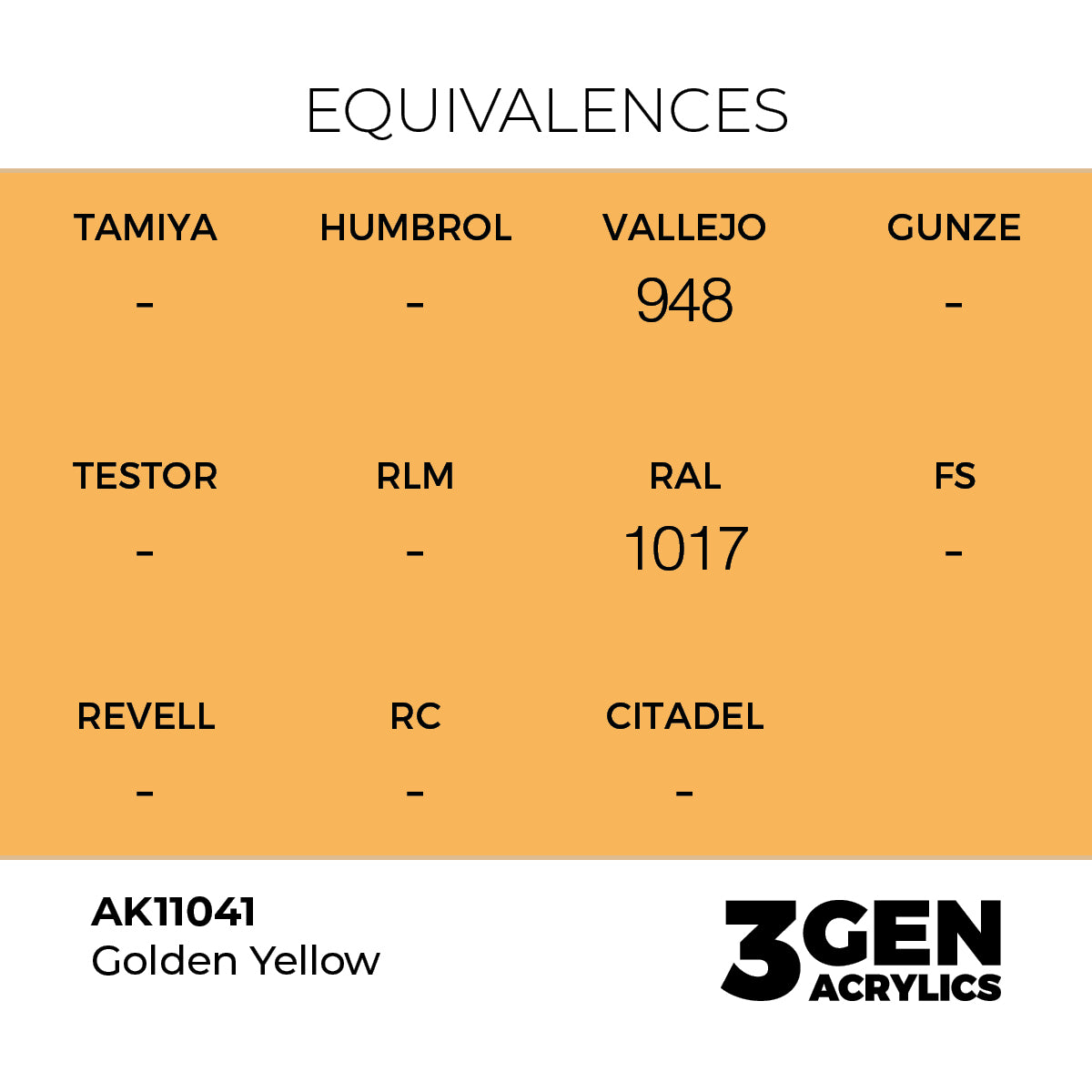 AK Interactive Golden Yellow 17ml - 3rd Gen Akrilna Boja AK11041