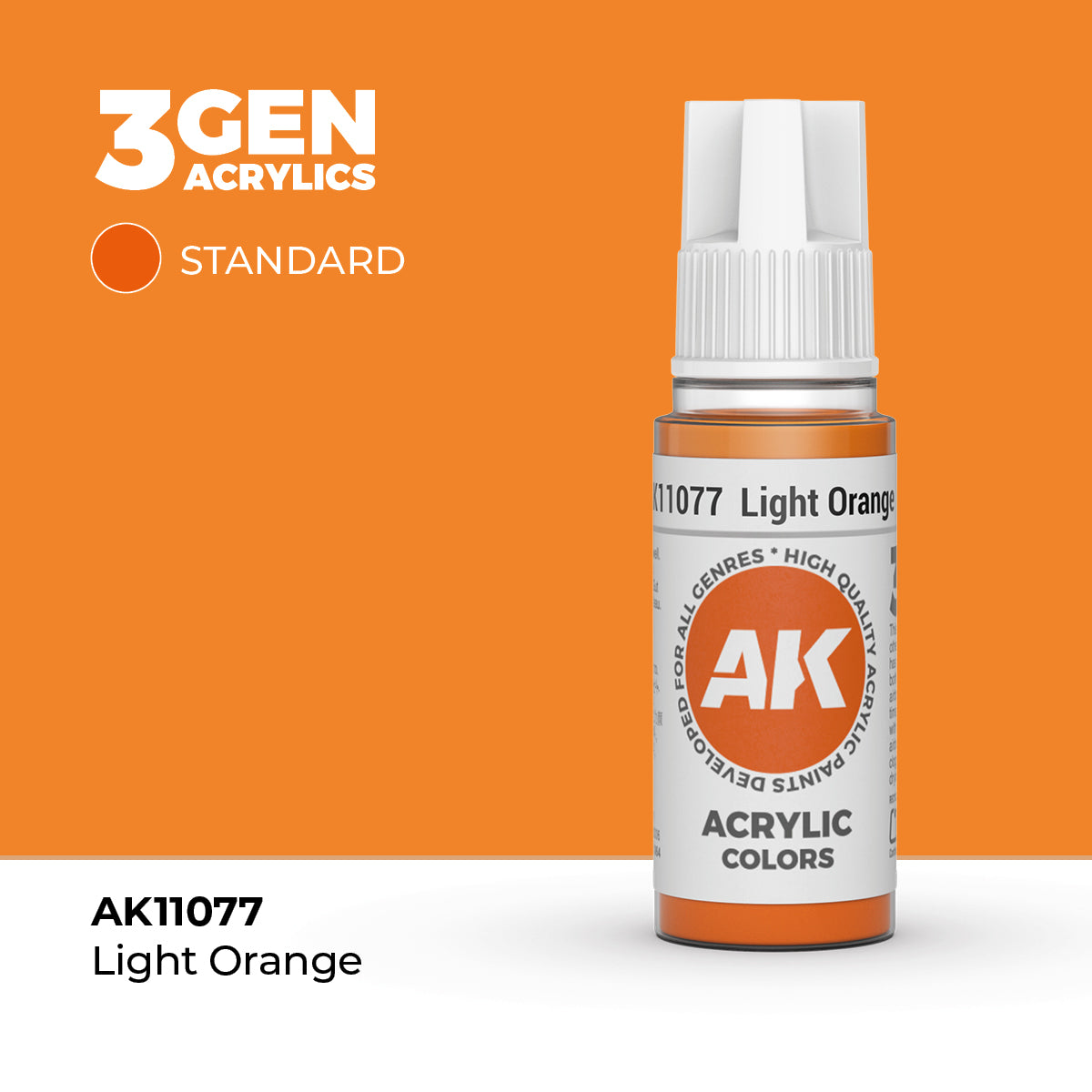 AK Interactive Light Orange - 17ml - 3rd Gen Akrilna Boja AK11077 - front