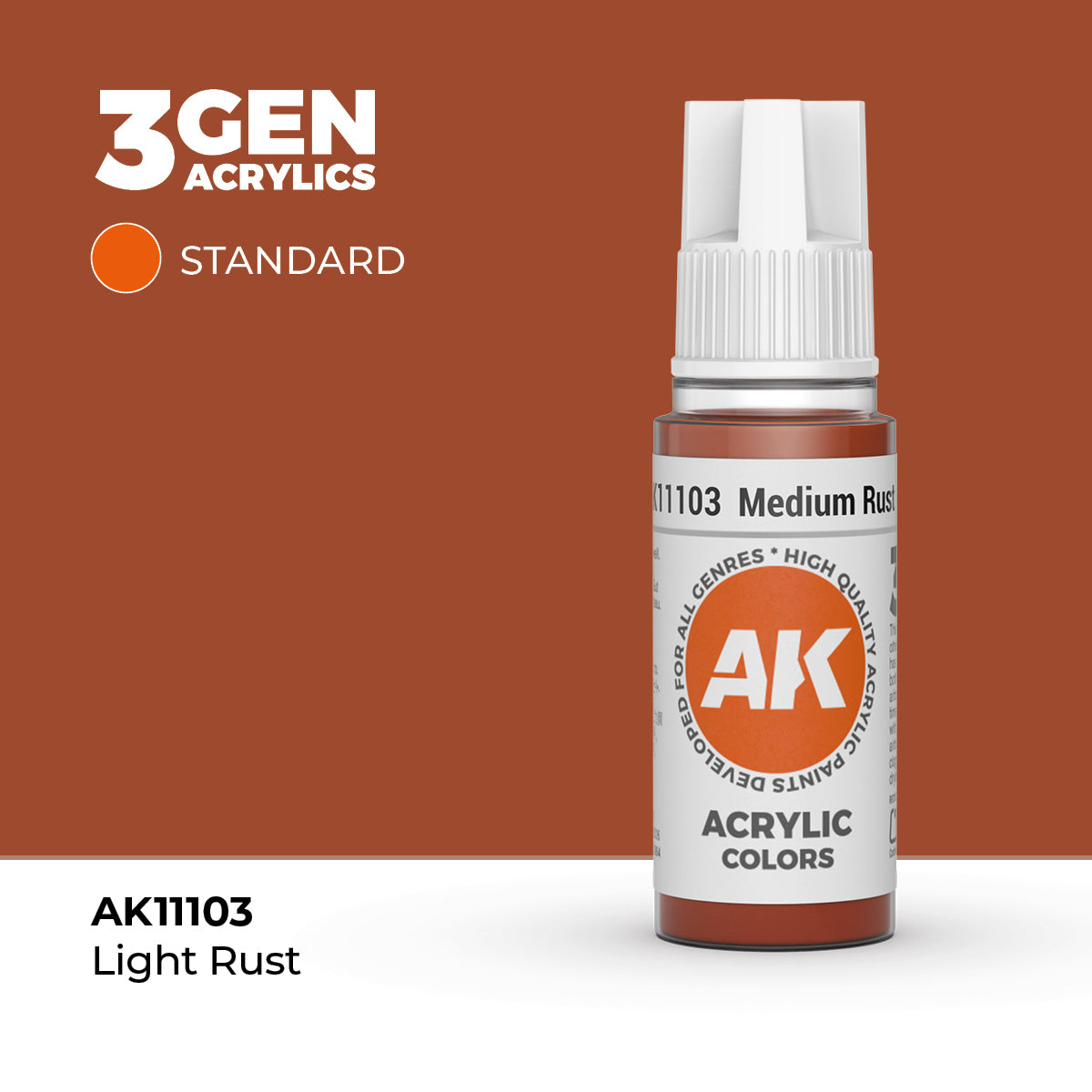 AK Interactive Medium Rust – 17ml - 3rd Gen Akrilna Boja AK11103 - front