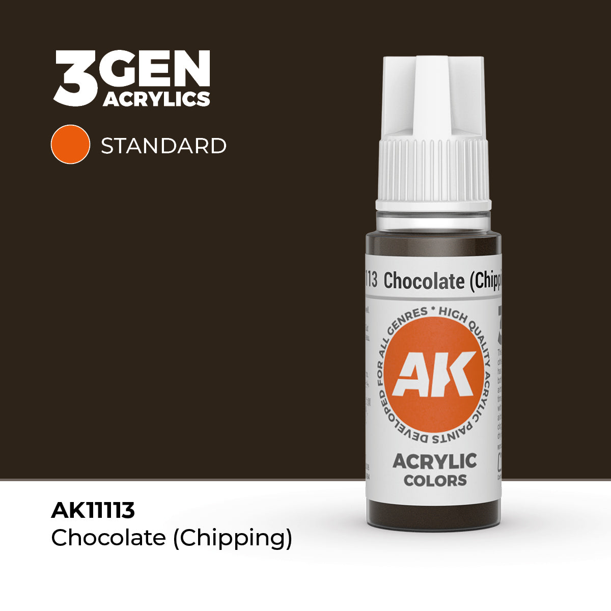 AK Interactive Chocolate (Chipping) – 17ml - 3rd Gen Akrilna Boja AK11113 - front