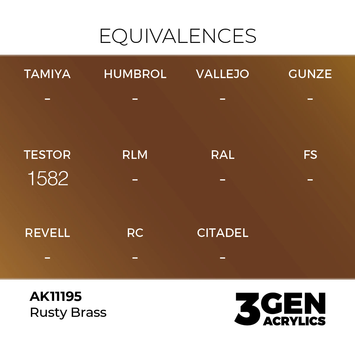 AK Interactive Rusty Brass 17ml - 3rd Gen Akrilna Boja AK11195