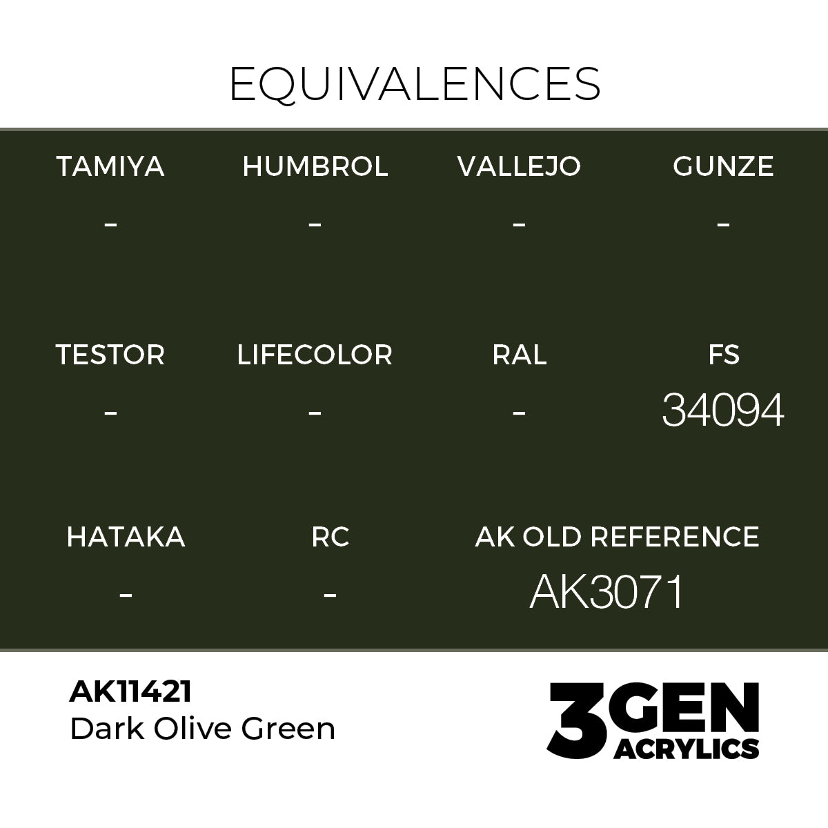 AK Interactive Dark Olive Green 17ml - 3rd Gen Akrilna Boja AK11421