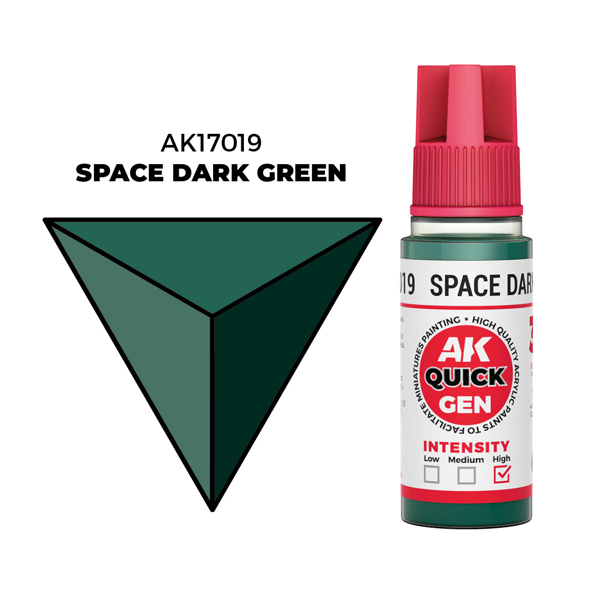 AK Interactive Verde Oscuro Espacial - Color 18ml - Quick Gen Akrilna Boja AK17019 - front