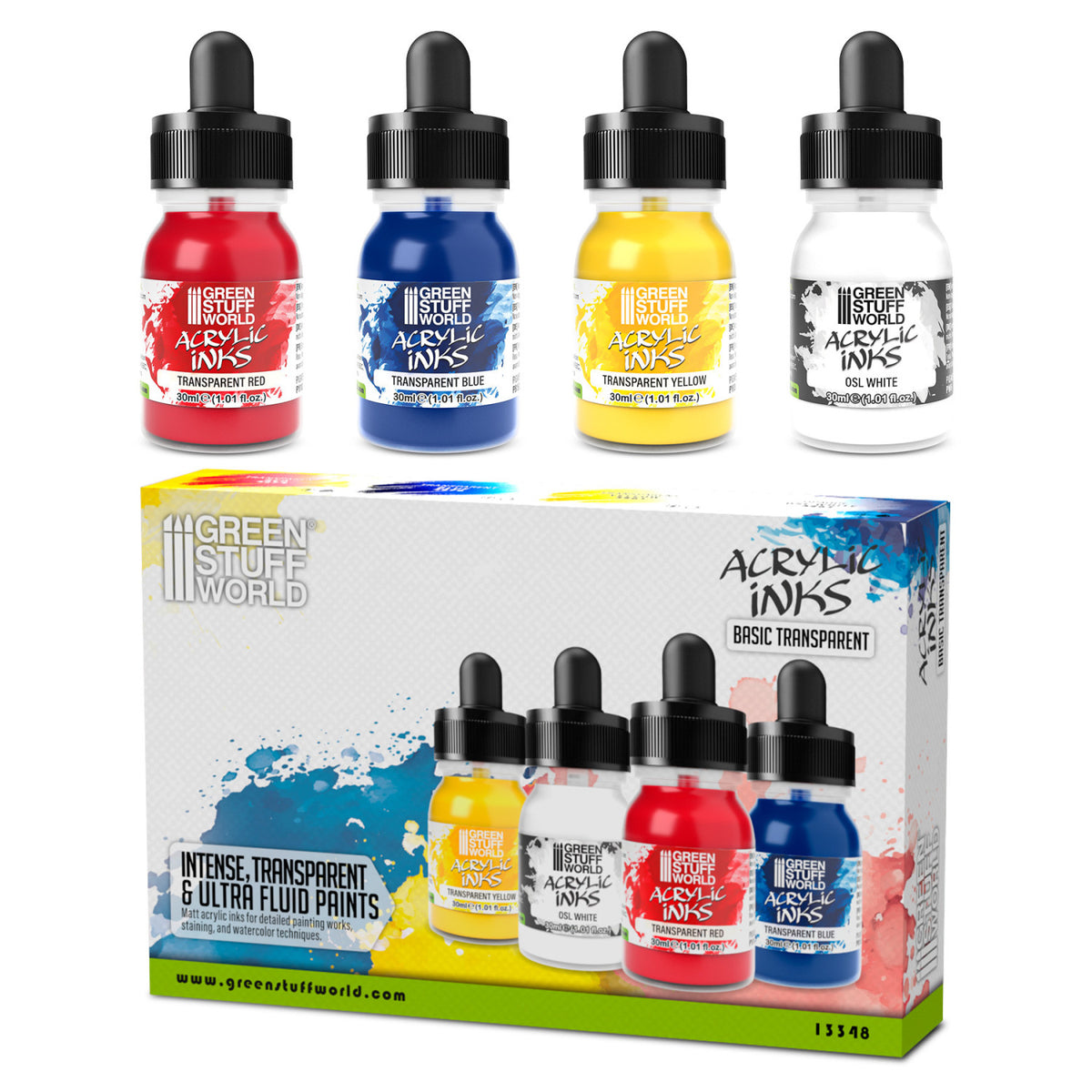 Transparent Acrylic Inks Set – 4 boje | Transparentni inkovi