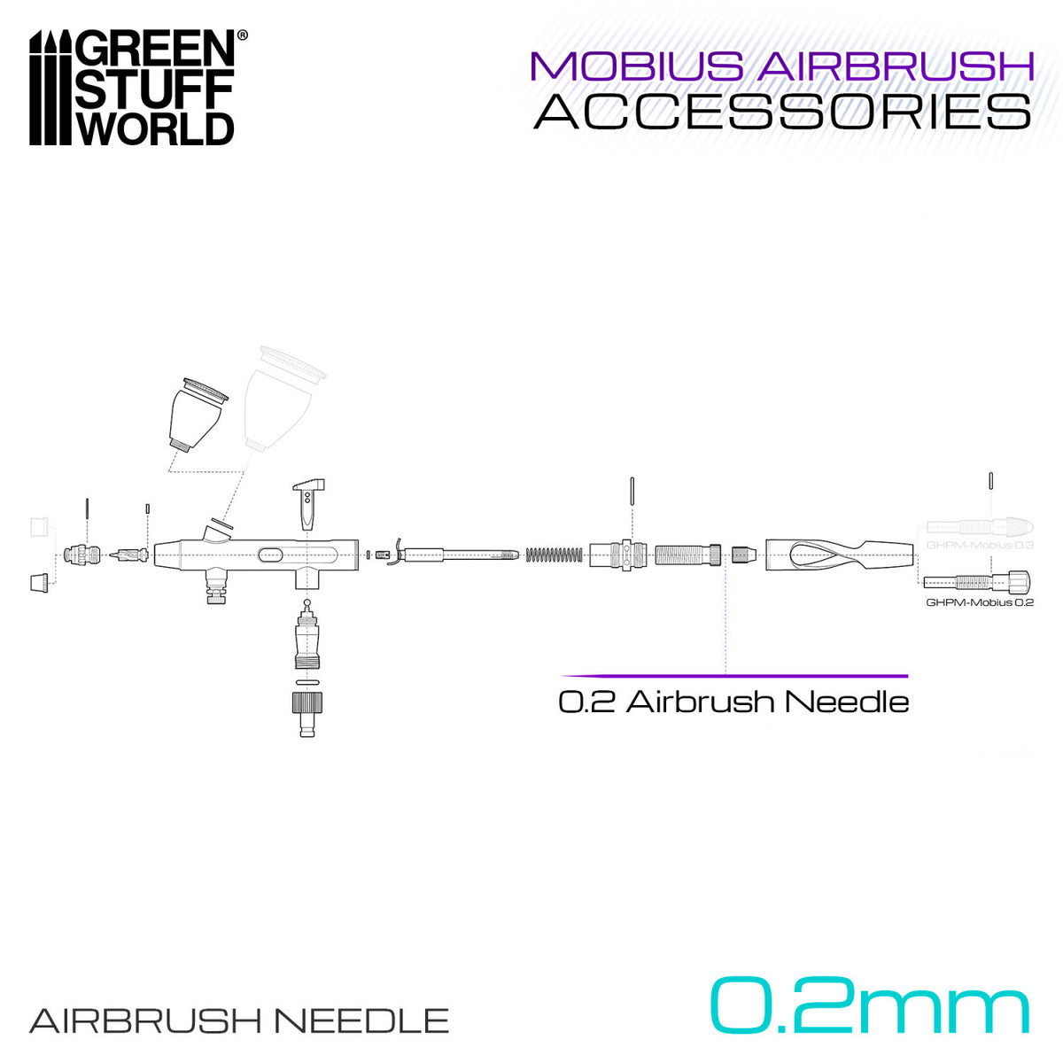 Gaahleri Mobius Airbrush Needle 0.3mm | Igla za Mobius Airbrush 0,3 mm