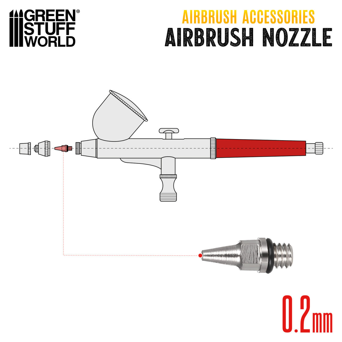 Airbrush Nozzle 0.2mm | Dizna za Airbrush 0,2 mm