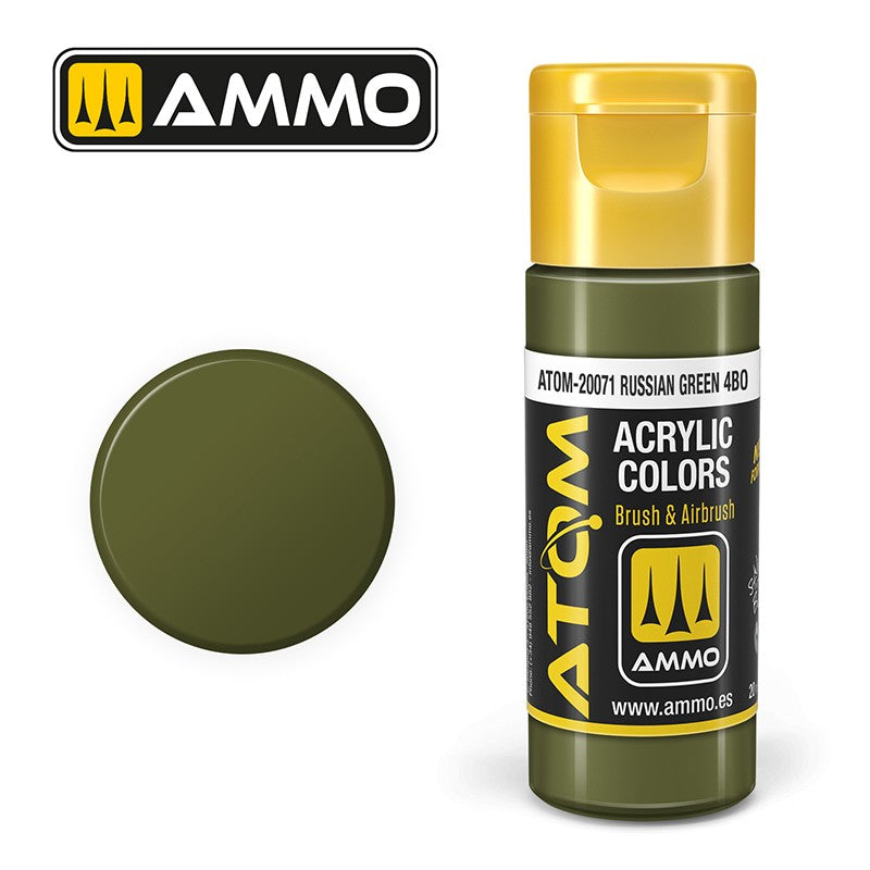Ammo ATOM Color Russian Green 4BO akrilna boja za makete
Sovjetska zelena boja za modelarstvo