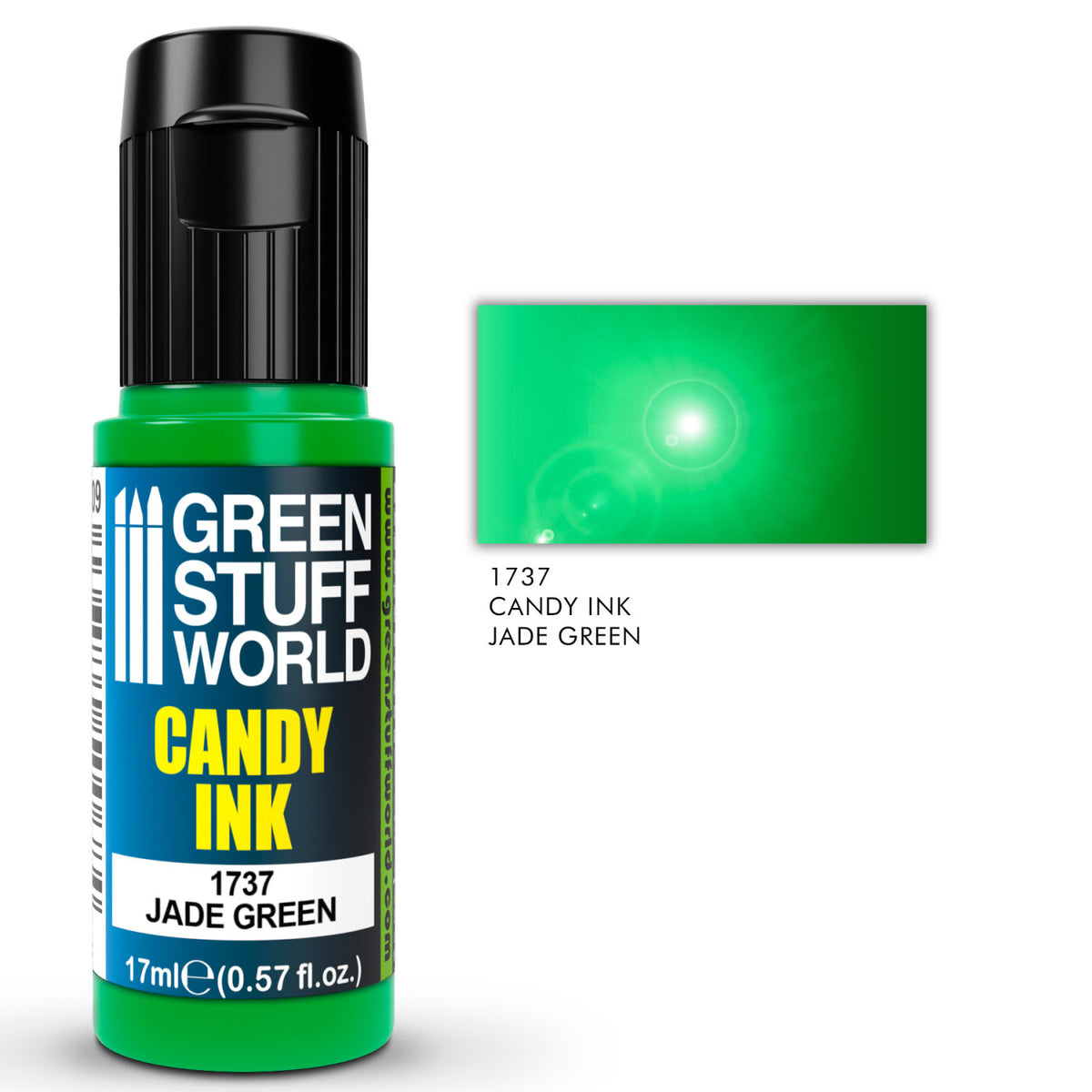 Detalj Candy Ink Jade Green – intenzivna žadno zelena akrilna tinta za airbrush i fine efekte