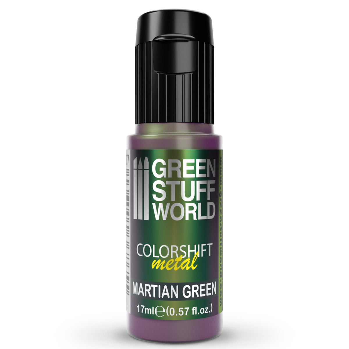 Martian Green metalik boja – prikaz bočice i preliva zelenih nijansi pod svetlom