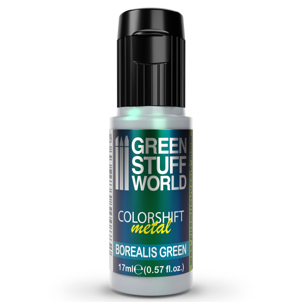 Chameleon Paint Borealis Green – prikaz bočice i vizuelni interference efekt za kreativne projekte