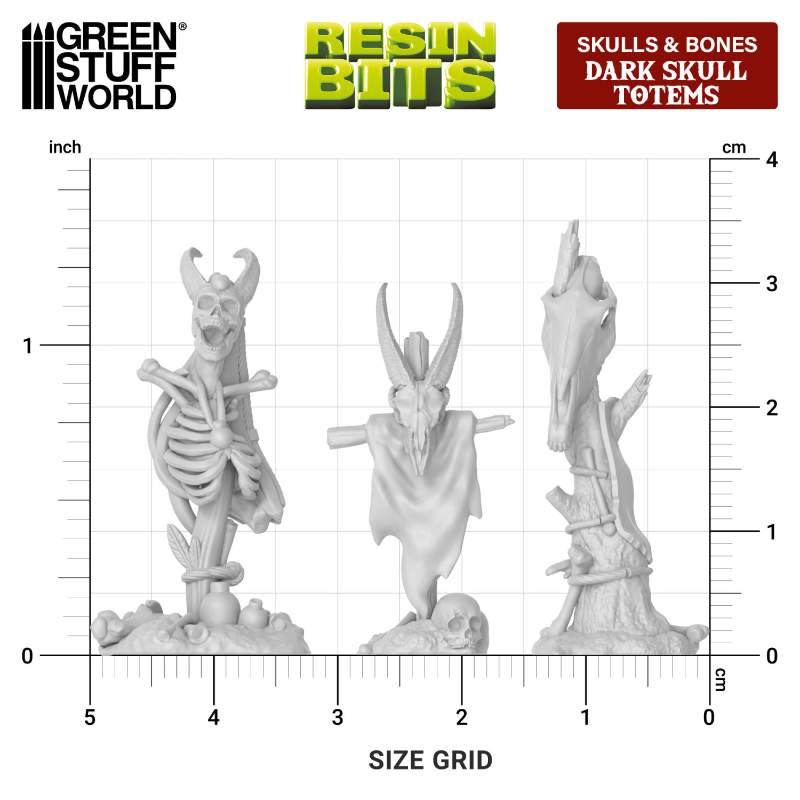 Demonic Skull Totems Set | 3D štampani totemi od lobanja (8 kom, 1:48-1:35 razmera)