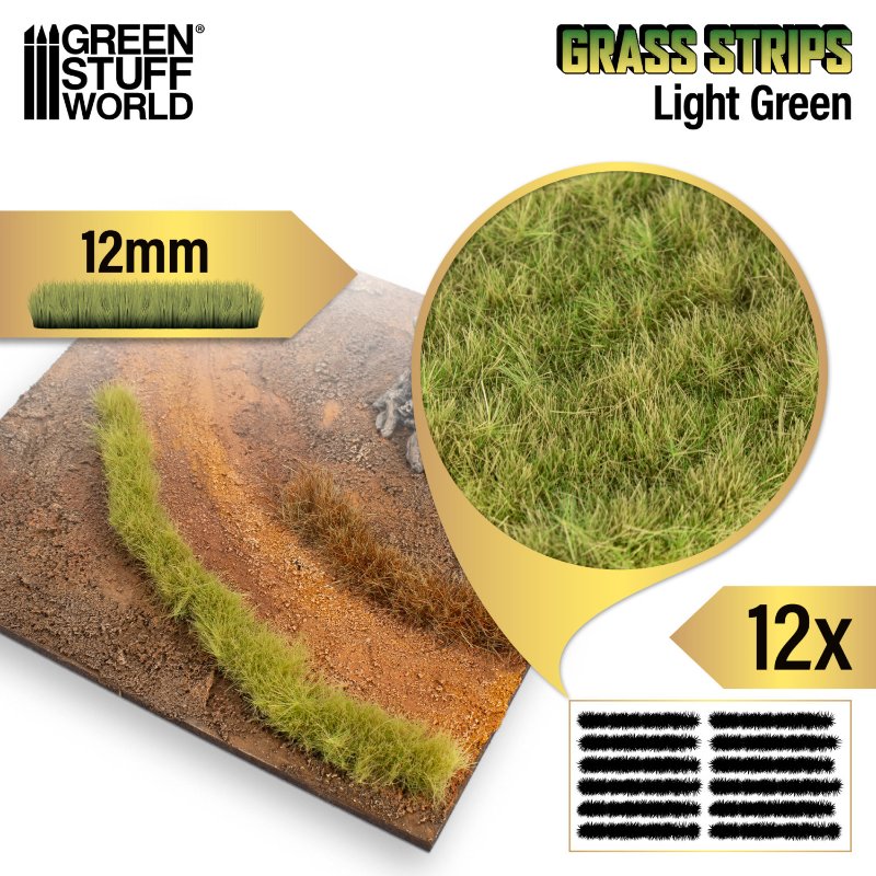 Grass Tuft Strips 12mm Light Green | Trake trave 12mm svetlo zelene