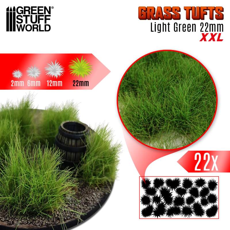 Grass Tufts XXL 22mm Light Green | Buseni trave XXL 22mm svetlo zeleni