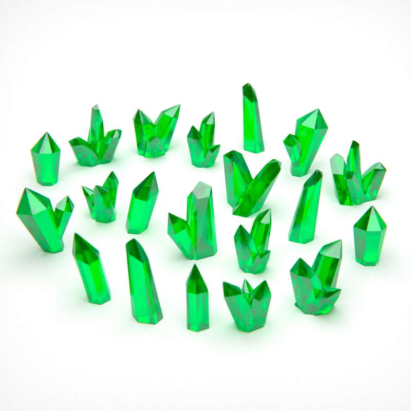 Green Resin Crystals Large | Zeleni smolasti kristali veliki 15-20mm (20 kom)