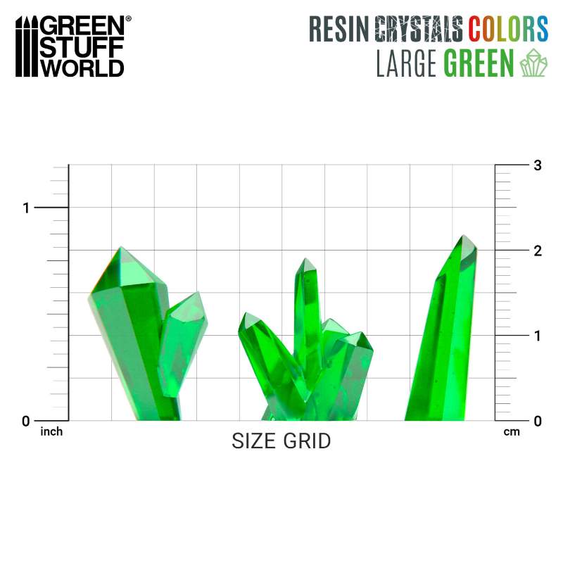 Green Resin Crystals Large | Zeleni smolasti kristali veliki 15-20mm (20 kom)