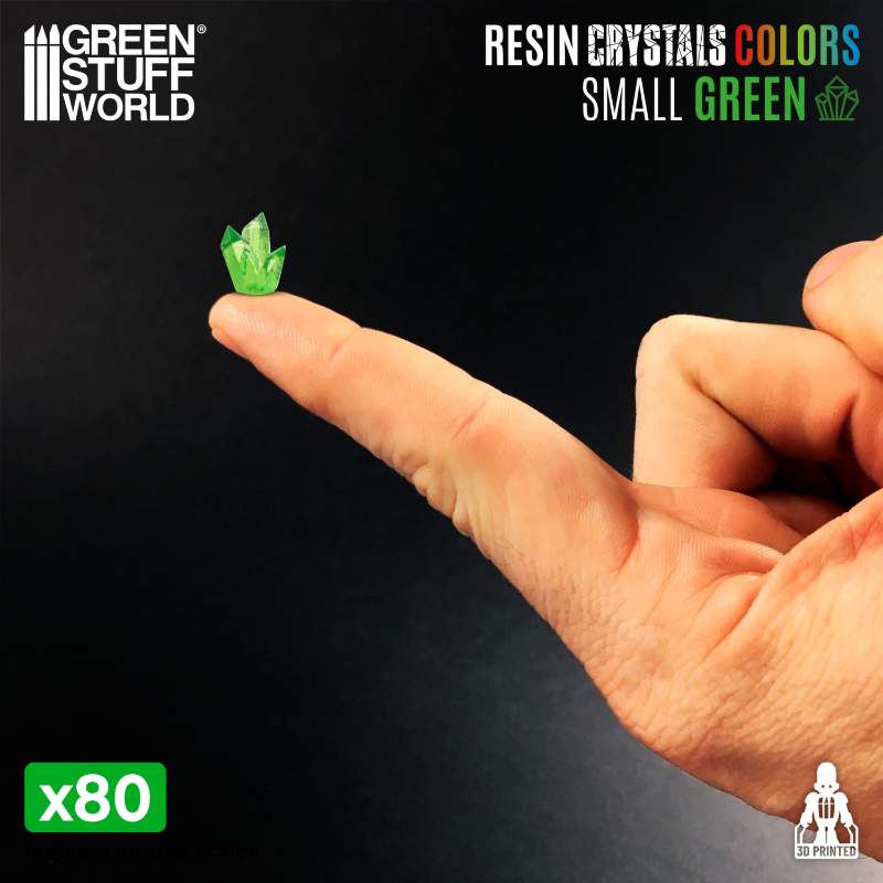Green Resin Crystals Small | Zelene smolaste kristale male 6-10mm (80 kom)
