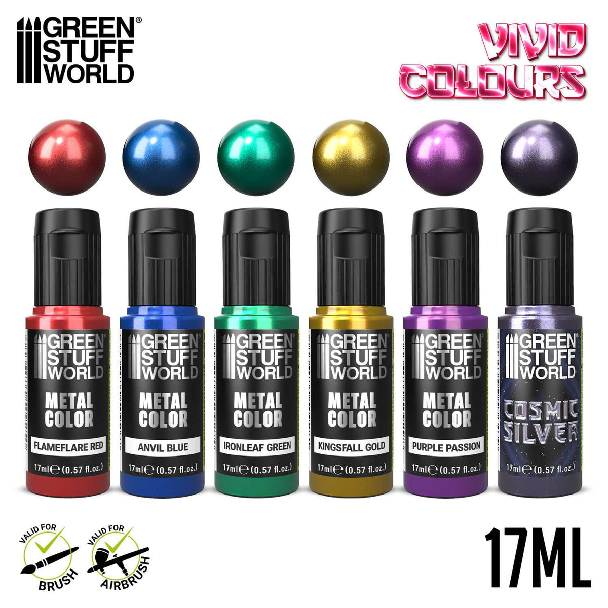 Paint Set - VIVID Metallic colours (Box x6)