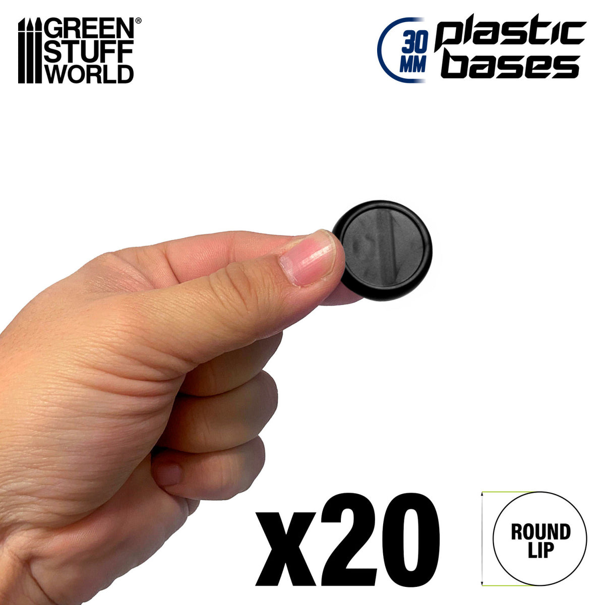 Plastic Round Base with Lips 30mm (Pack x20) | Plastična Postolja 30mm