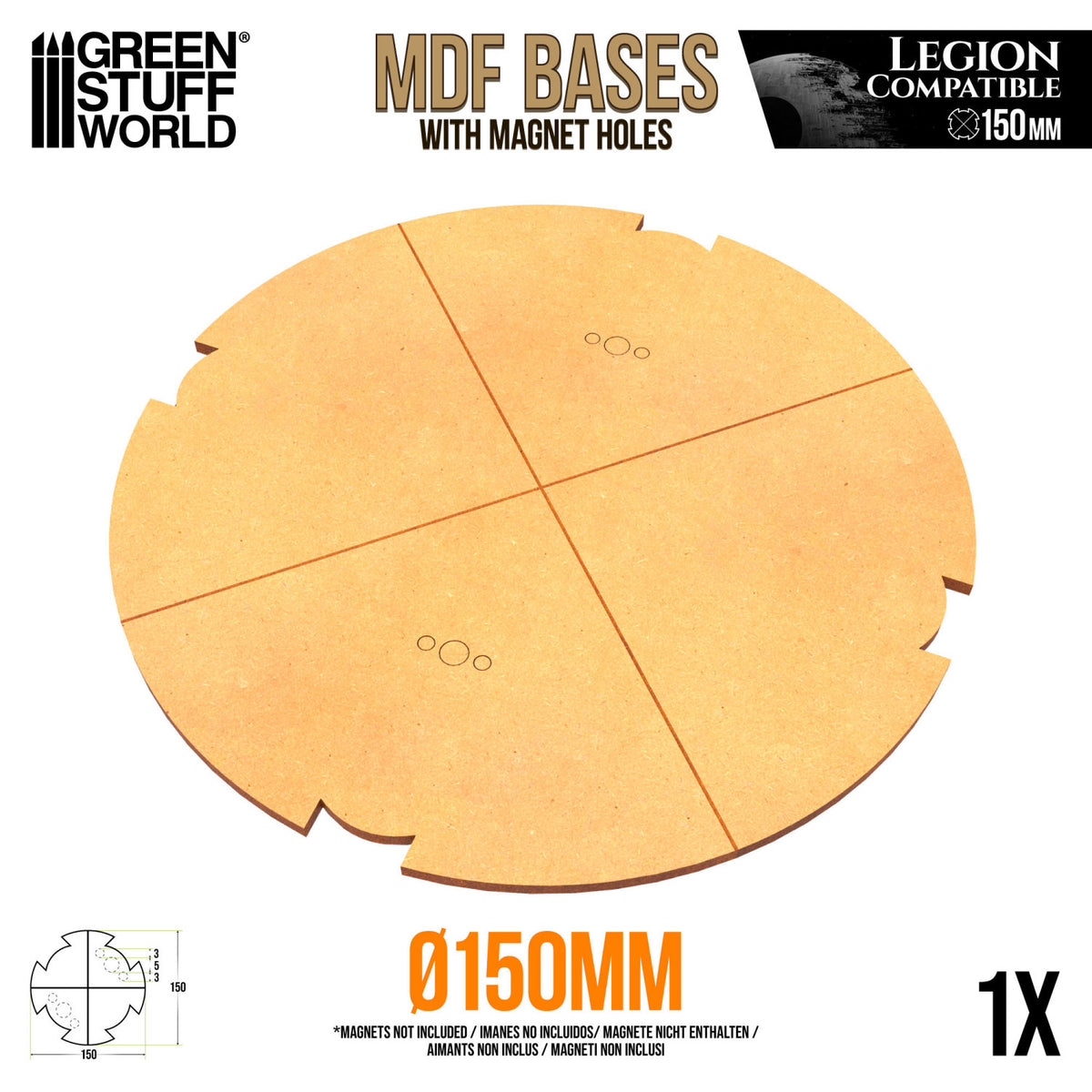 MDF Round Base 150mm - Pack x1 LEGION (3mm) | Postolje za Minijature 150mm