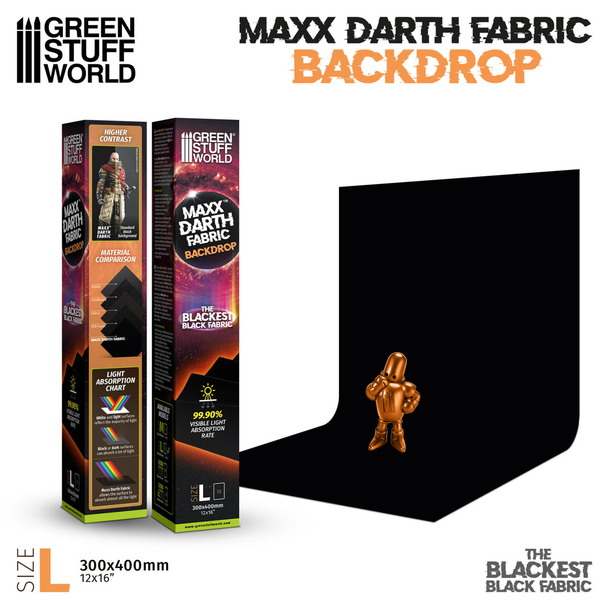 Black Maxx Darth Backdrop - L 300x400mm | Ultra Crna Pozadina