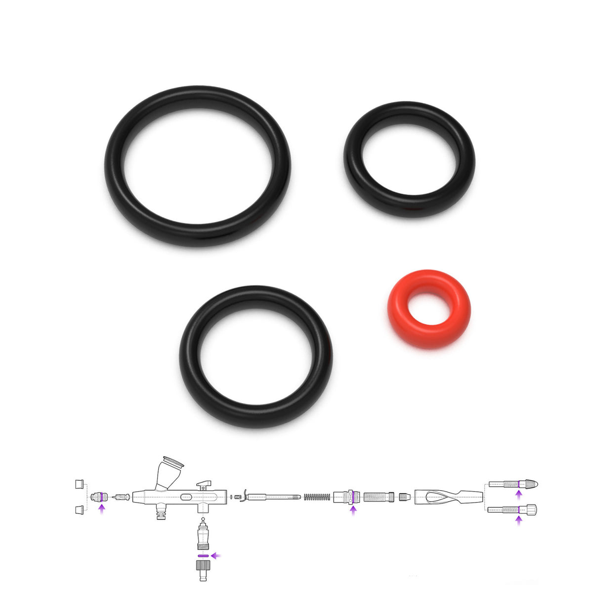 Gaahleri Mobius Airbrush Black O-Rings | Crni O-Prstenovi za Mobius Airbrush