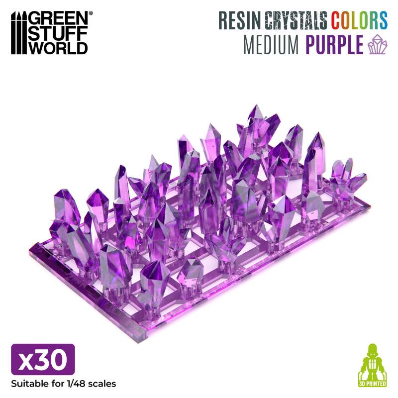 Purple Resin Crystals Medium | Ljubičasti smolasti kristali srednji 9-16mm (30 kom)
