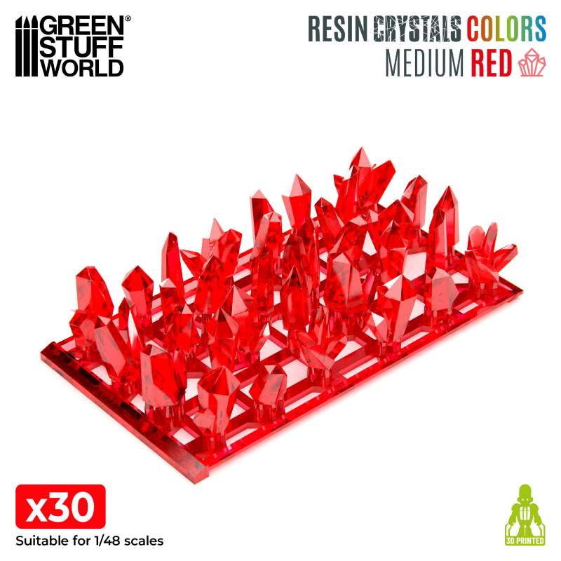 Red Resin Crystals Medium | Crveni smolasti kristali srednji 9-16mm (30 kom)