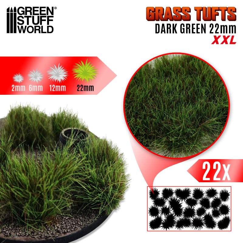 Grass Tufts XXL 22mm Dark Green | Buseni trave XXL 22mm tamno zeleni