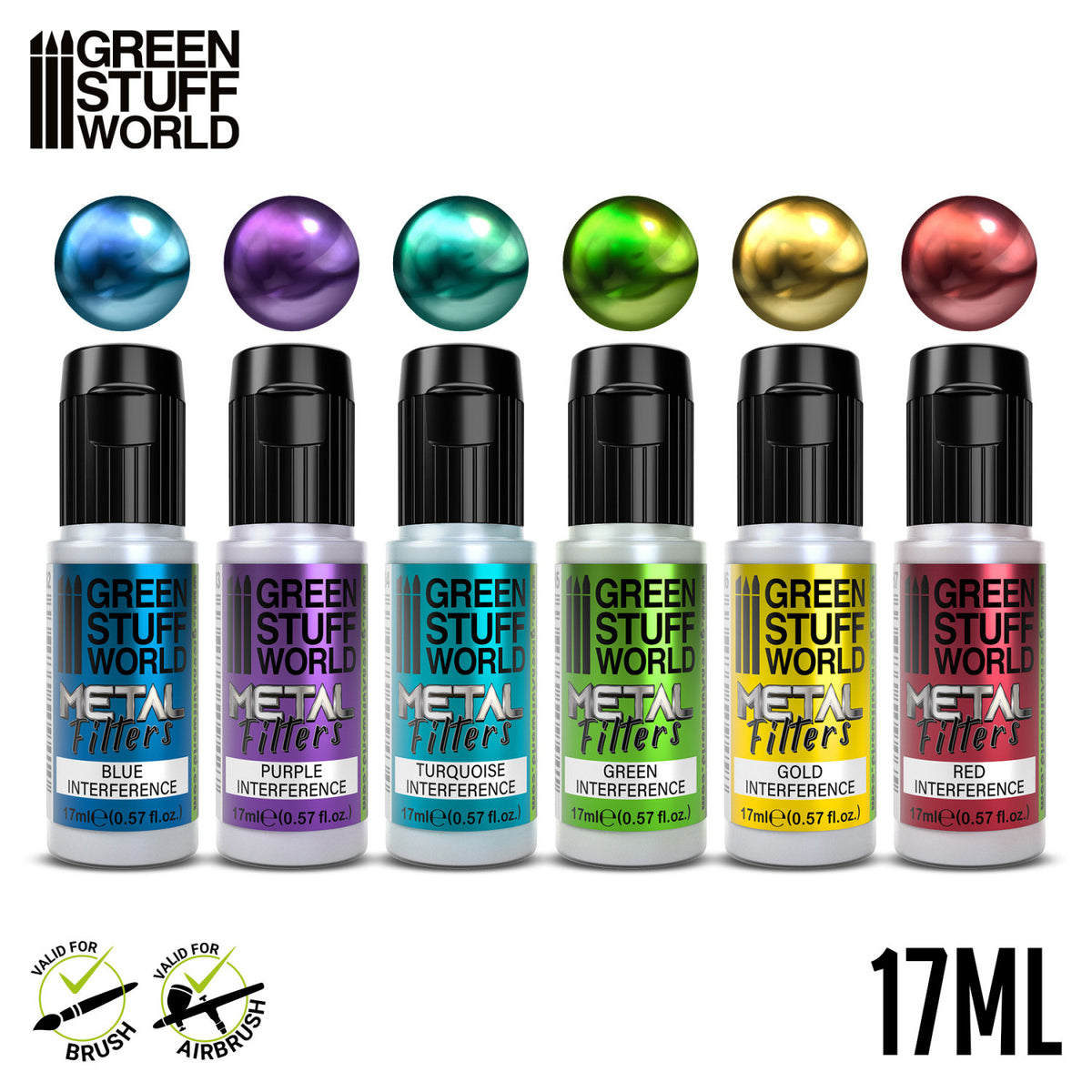 Detalj Set Metal Filters Interference Colours – metalne i interference boje za airbrush i modelarstvo