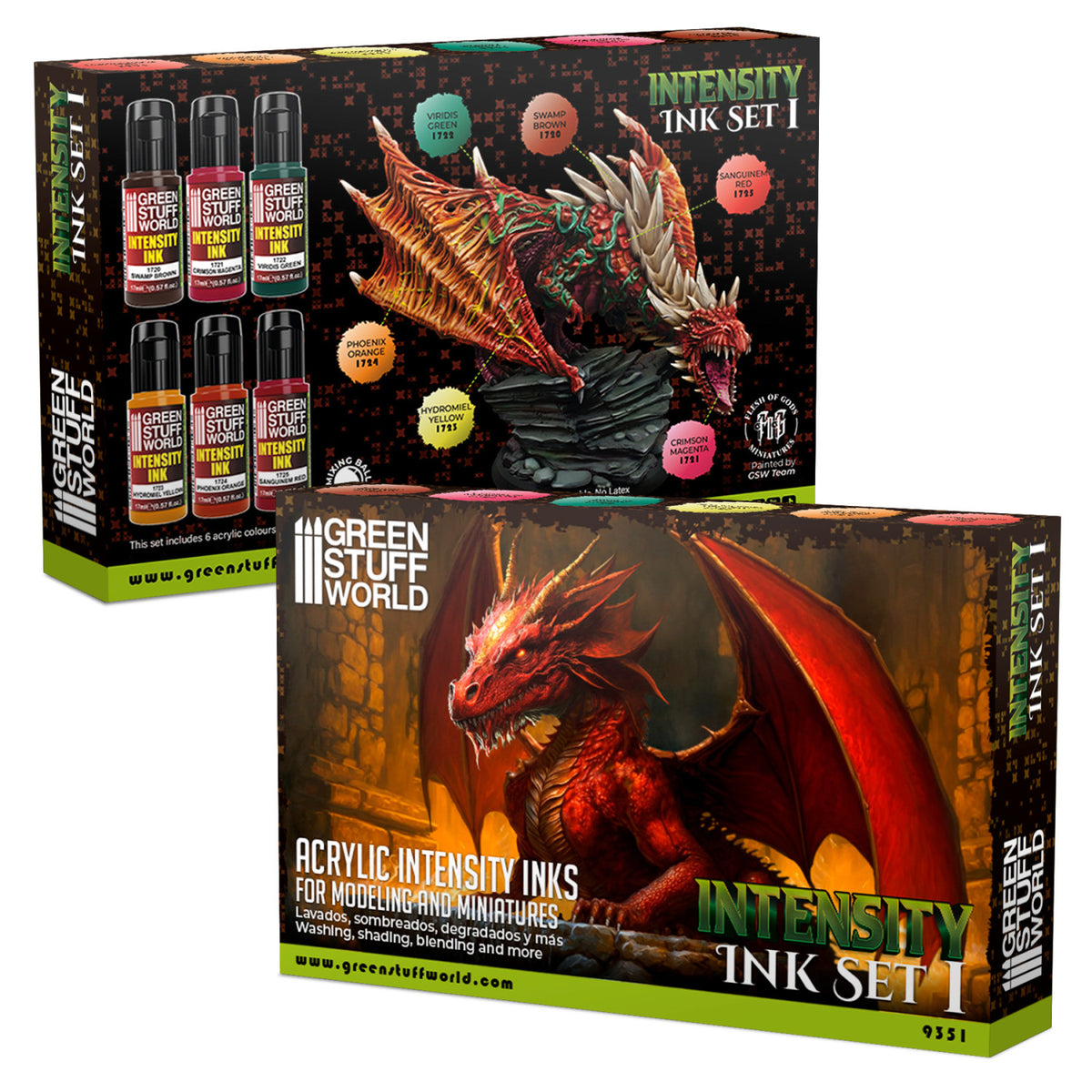 Set x6 Intensity Inks – komplet 6 mat akrilnih tinta 17ml
