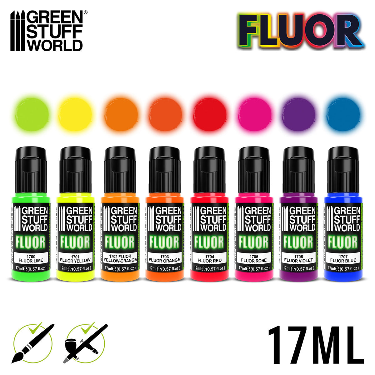Fluorescent Paints Set - 8 boja | Fluorescentne akrilne boje