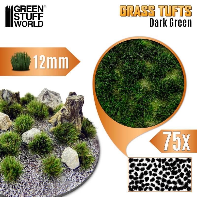 Static Grass Tufts 12mm Dark Green | Buseni trave 12mm tamno zeleni