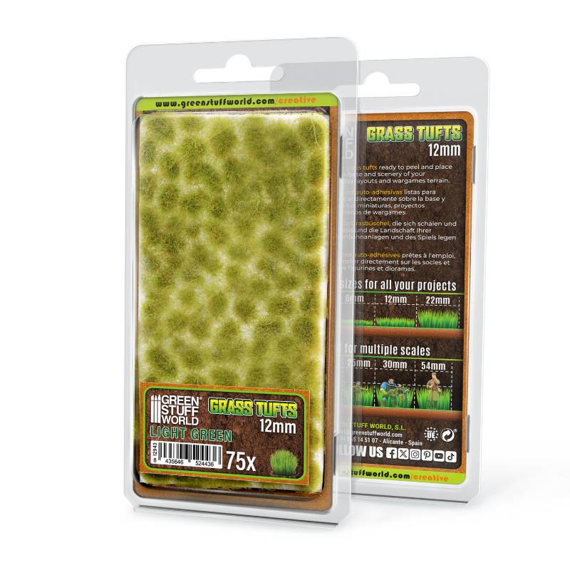 Static Grass Tufts 12mm Light Green | Buseni trave 12mm svetlo zeleni