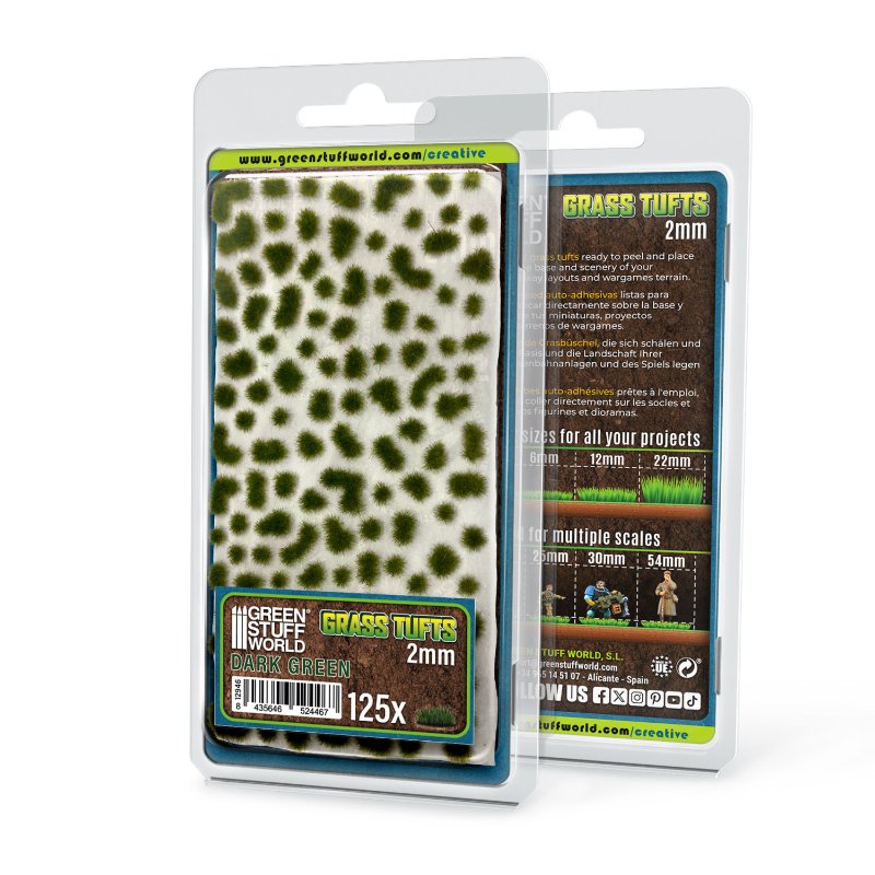 Static Grass Tufts 2mm Dark Green | Buseni trave 2mm tamno zeleni