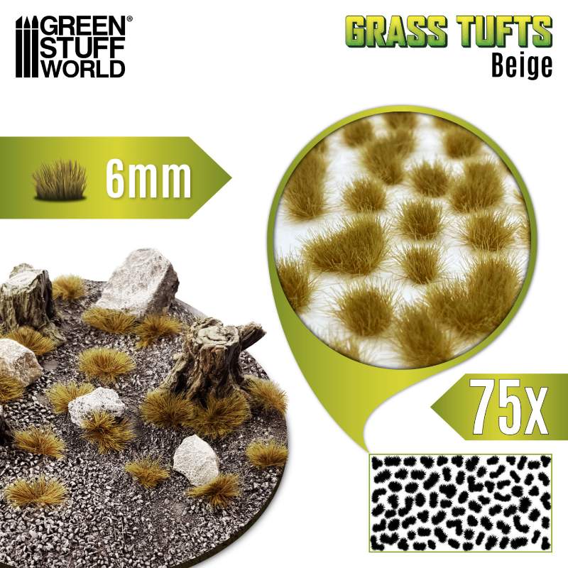 Static Grass Tufts 6mm Beige (75 pcs) | Buseni trave 6mm bež (75 kom)