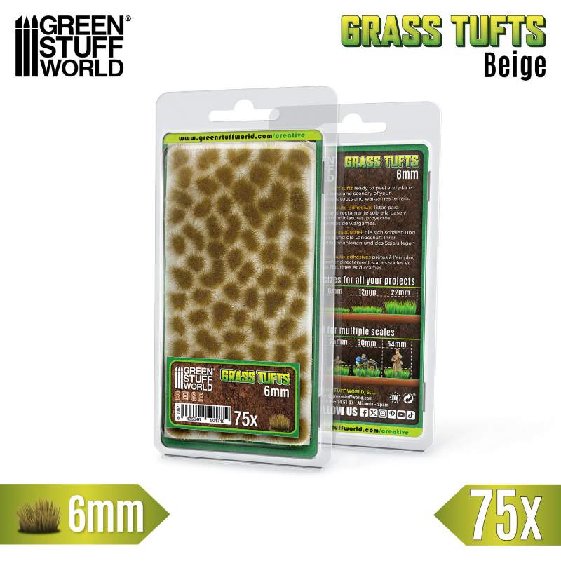Static Grass Tufts 6mm Beige (75 pcs) | Buseni trave 6mm bež (75 kom)