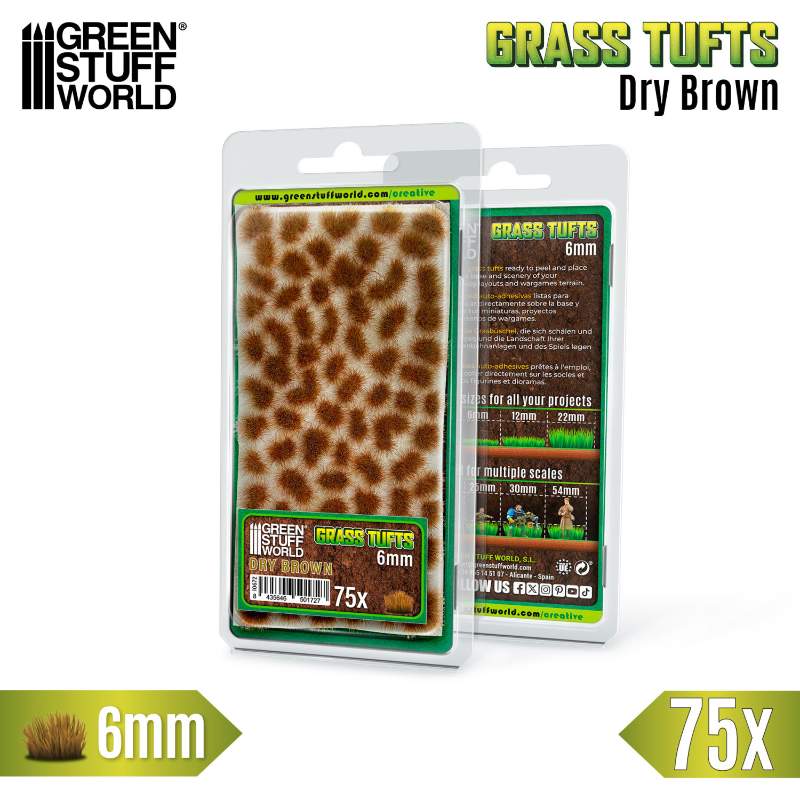 Static Grass Tufts 6mm Dry Brown (75 pcs) | Buseni trave 6mm suvo braon (75 kom)