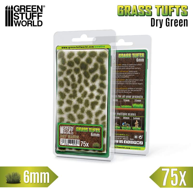 Static Grass Tufts 6mm Dry Green (75 pcs) | Buseni trave 6mm suvo zeleni (75 kom)
