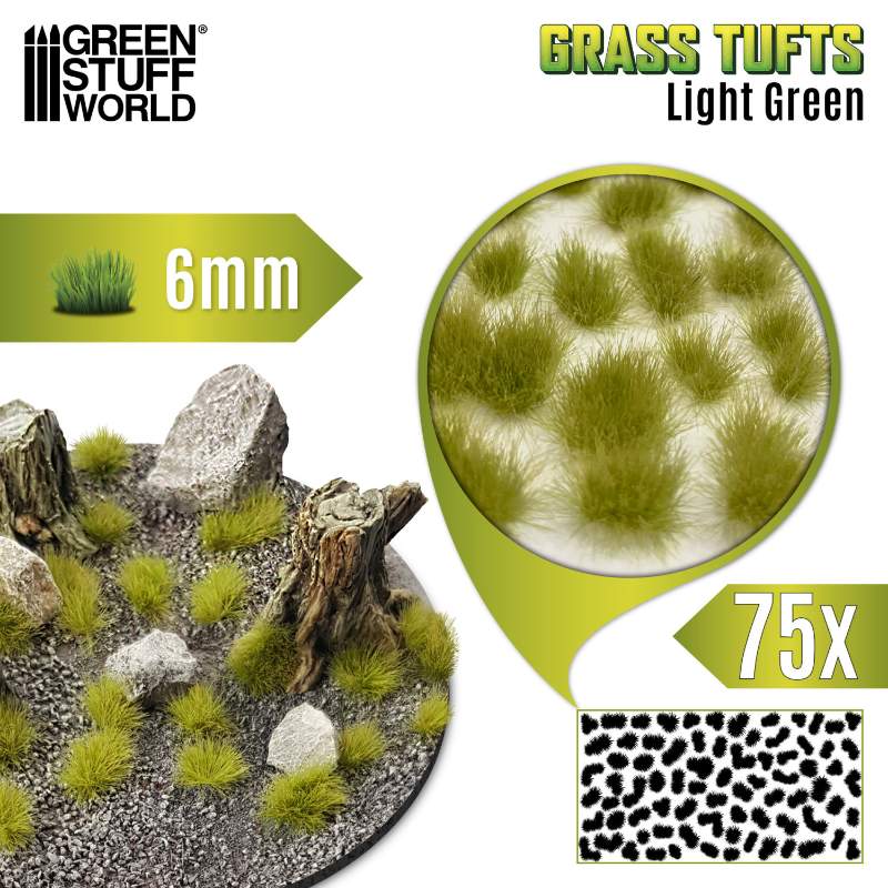 Static Grass Tufts 6mm Light Green (75 pcs) | Buseni trave 6mm svetlo zeleni (75 kom)