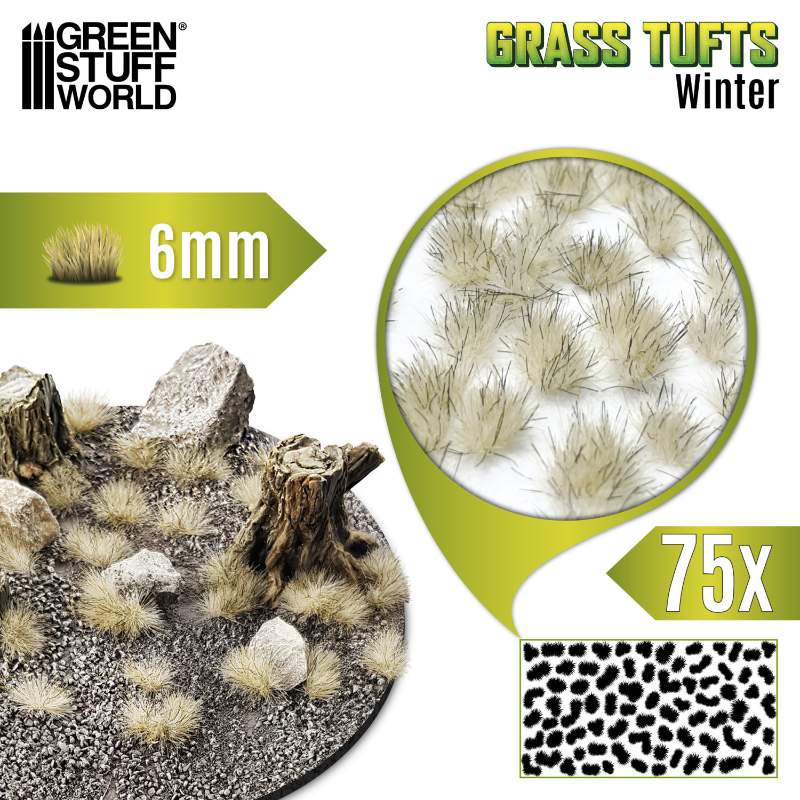 Static Grass Tufts 6mm Winter White (75 pcs) | Buseni trave 6mm zimski beli (75 kom)