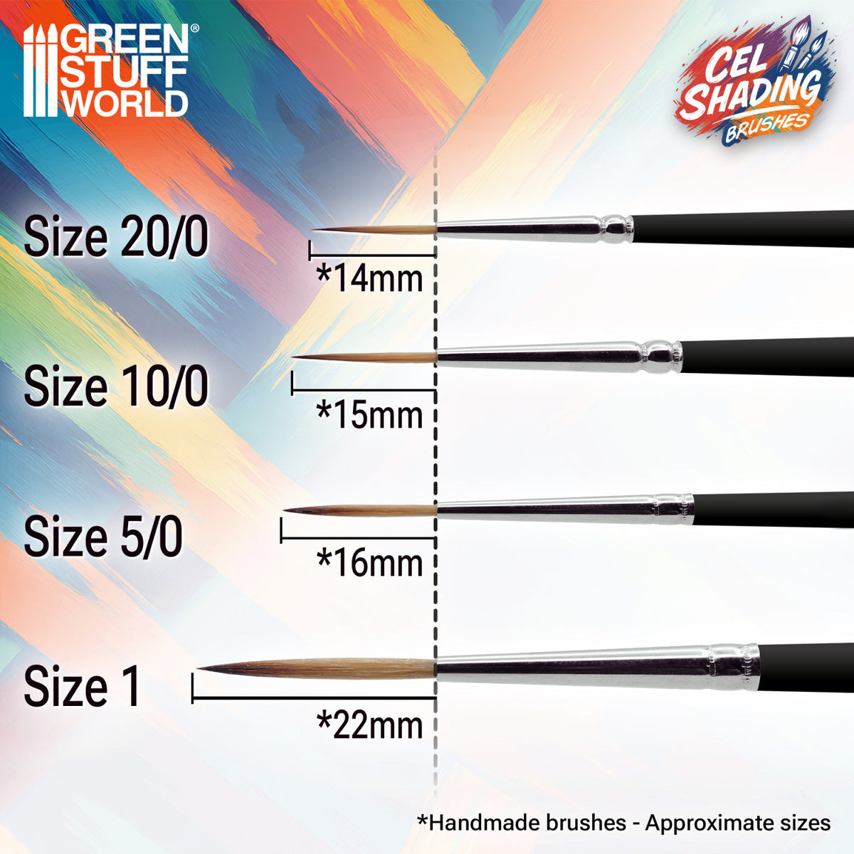 Synthetic Cel Shading Brush – detalj izdužene špice za precizno farbanje veličine