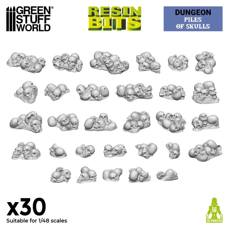 Piles of Skulls Set | 3D štampane gomile lobanja (30 kom, 1:48 razmera)