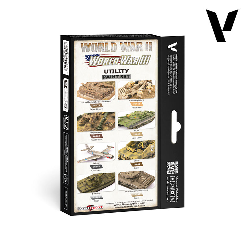 Vallejo Utility Paint Set WWII & WWIII - Tematski Set (8 Boja) 70201 - back