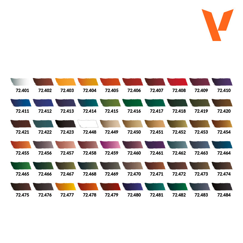 Vallejo Xpress Color - Artist’S Selection Case (60 Boja) - 72184 - colorchart